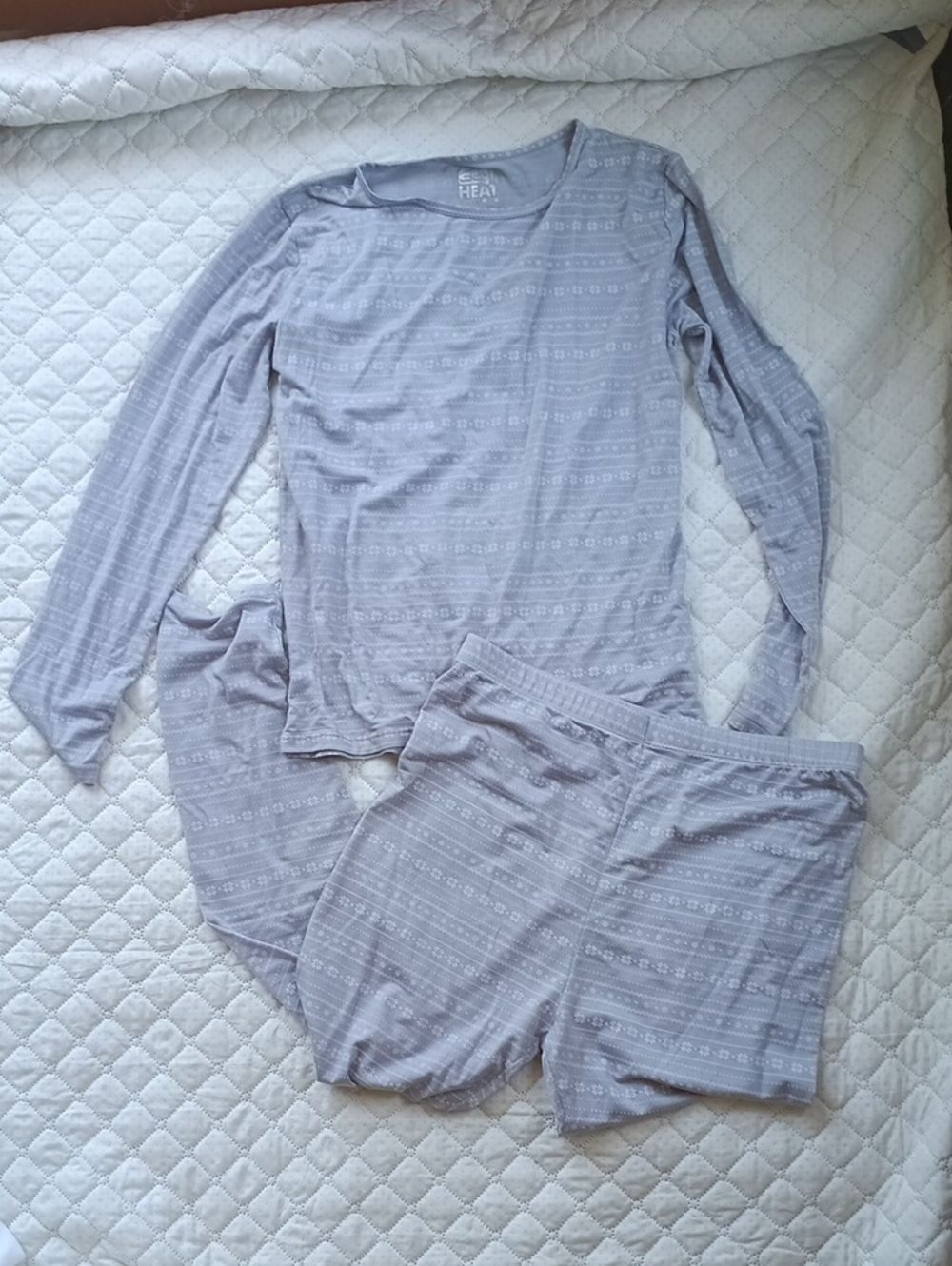 Kids Light Gray Base Layer Top And Bottom